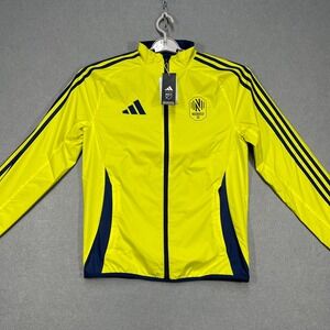 Nashville SC Anthem Jacket Men XS Yellow Navy Full Zip Adidas MLS Travel
